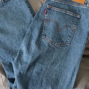 Blue Women Premium Denim LEVIS Ribcage Straight Ankle Capital E Women's 33W/29L